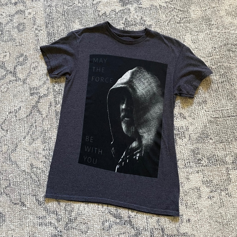 May the force be with you Jedi Luke grey gray black t shirt tee